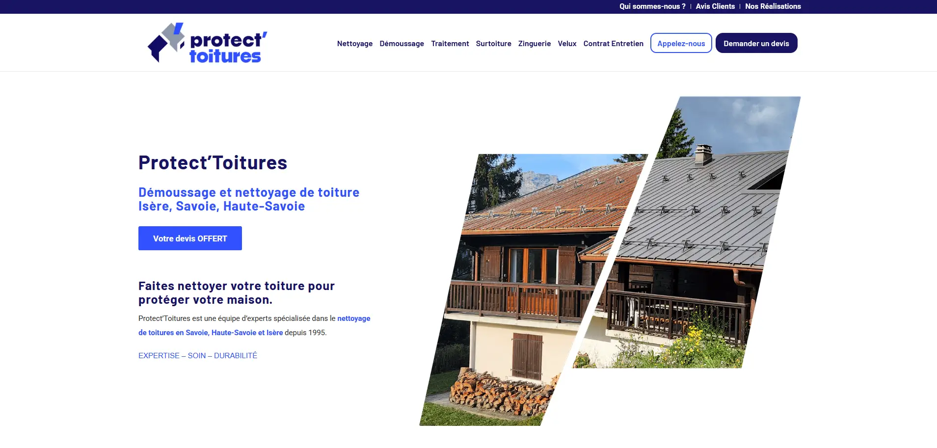 Démoussage et nettoyage de toiture en Isère Savoie et Haute-Savoie